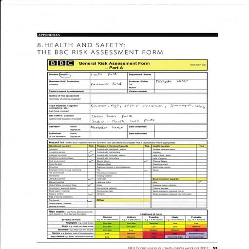 risk assessments for the toilet. | PDF