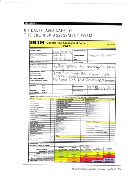 Risk Assessment unit 5 | PDF | Medical Health