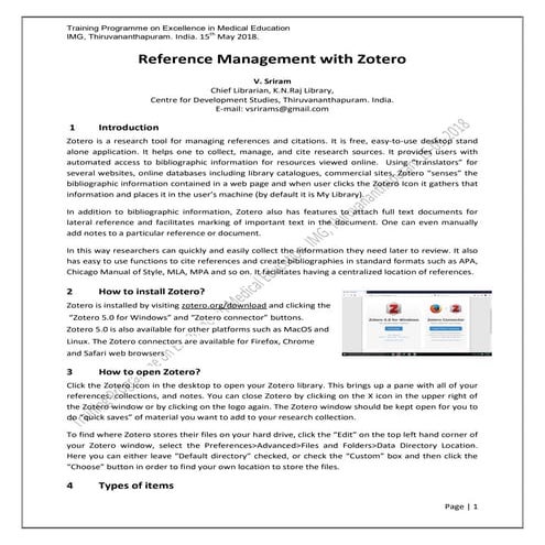 Reference Management using Zotero