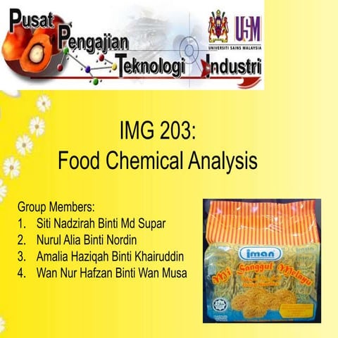 Img 203: Food Chemical analysis 