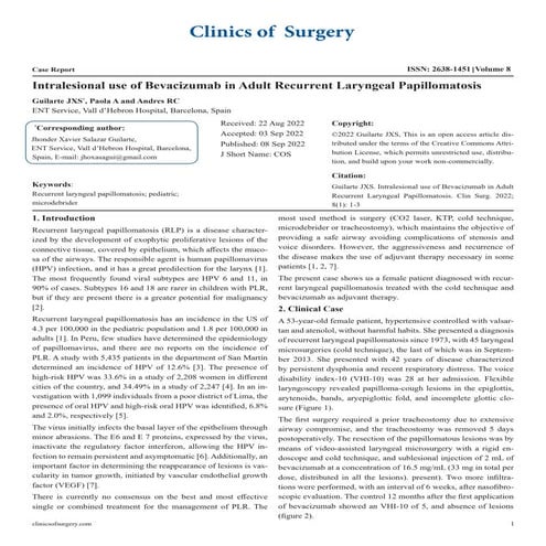 recurrent respiratory papillomatosis | PDF