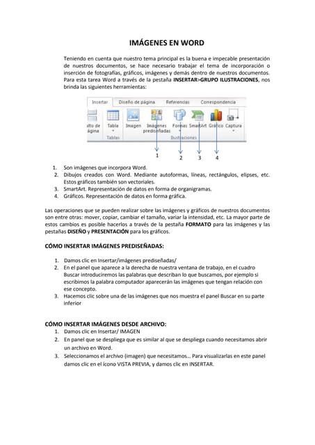 Imágenes y graficos en word