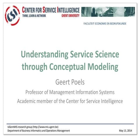 Lecture in the iMinds-SMIT VUB Service Science Lecture Series