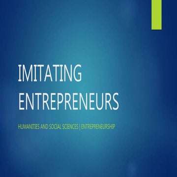 Imitating Entrepreneurs