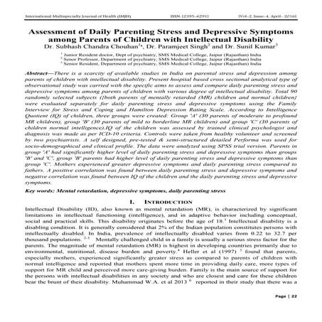 Parental Stress among Parents of Children with Autistic, Language ...