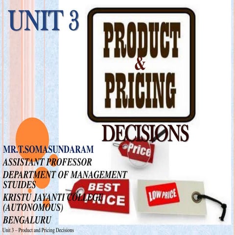 International Marketing Management - Product & Pricing Decisions