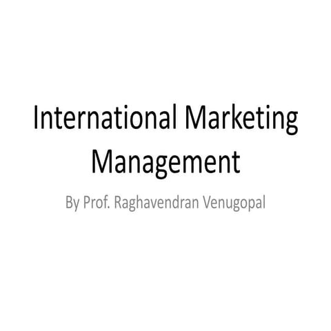 International Marketing Management,VTU