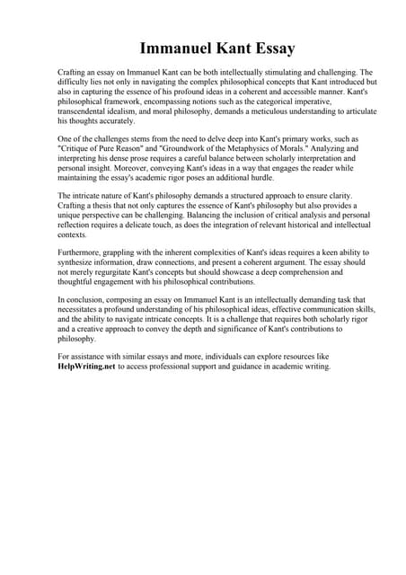 Immanuel Kant Essay Pdf Immanuel Kant Essay Pdf