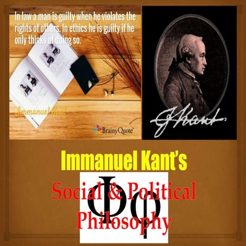 Immanuel kant on political philosophy