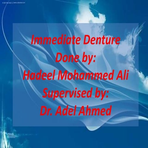 Immediate denture