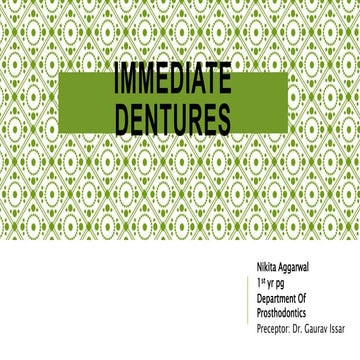 Immediate dentures 