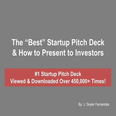 Immensely valuable startup presentation template