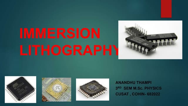Immersion lithography