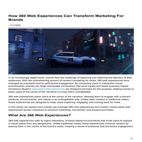 How 360 Web Experiences Can Transform Marketing For Brands