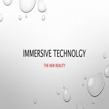 Immersive technolgy