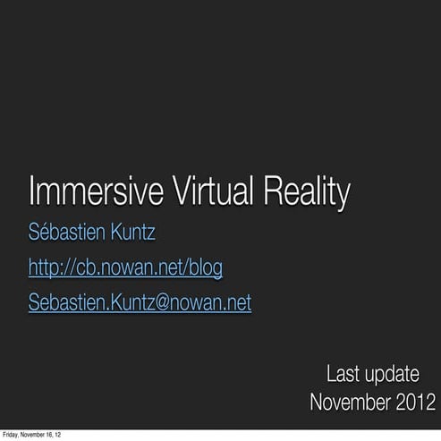 Immersive Virtual Reality | PDF