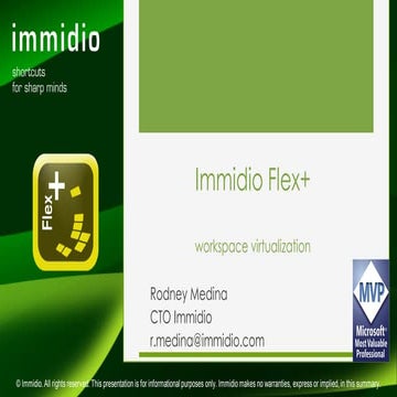 GWAVACon 2013: Immidio flex+ Workspace Virtualization