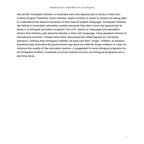 Immigrant children in australia