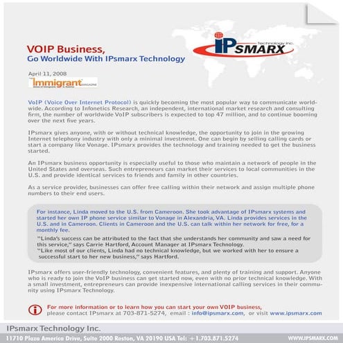 VoIP Business, Go Worldwide with IPsmarx Technology