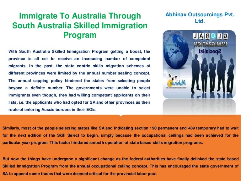 Immigrate to australia through south australia skilled immigration sk…