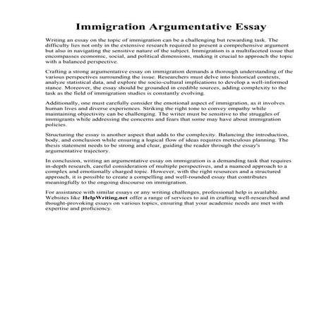 Immigration Argumentative Essay. Immigration Argumentative Essay Topics - 100...