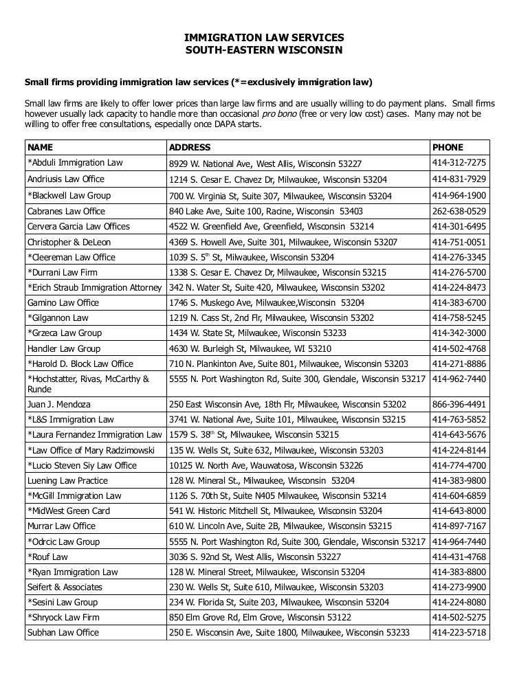 Immigration Law Services SE Wisconsin