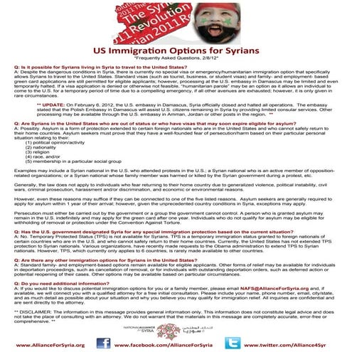 Whatis happeningsyriafactsheet 09_01_11 | PDF