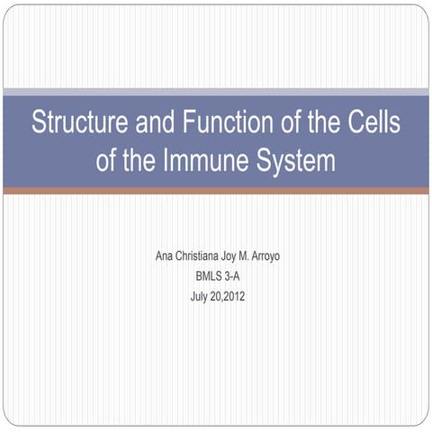 Cells and organs of the immune system | PPTX