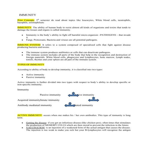 Immunity.pdf. presentation for class XII, Biology | PDF