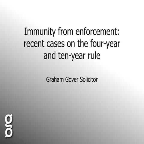 Immunity from enforcement