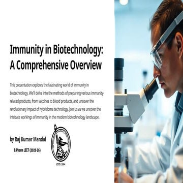 Immunity in Biotechnology A Comprehensive Overview on Slideshare by Raj ...