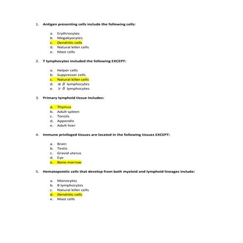 30 Immunology Questions And Answers | PDF