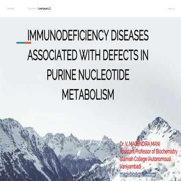 Immuno deficiency disorder Associated with purine metabolism