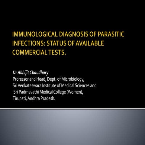 Immunological tests in parasitology