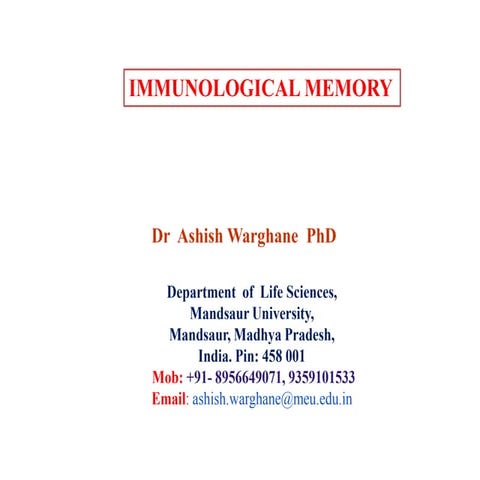 Immunologic memory