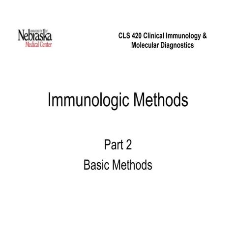 Immunologic methods basic methods