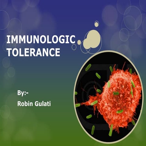 Immunologic tolerance