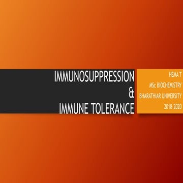Immunosuppression and immune tolerance ppt