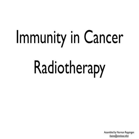 Immunology in radiotherapy