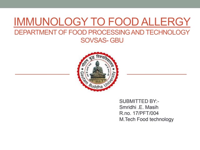 Food allergies and food intolerances ppt | PPTX