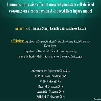 Immunosuppressive effect of mesenchymal stem cell-derived exosomes on a concanavalin A-induced liver injury model