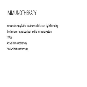 Assignment on Immunotherapy
