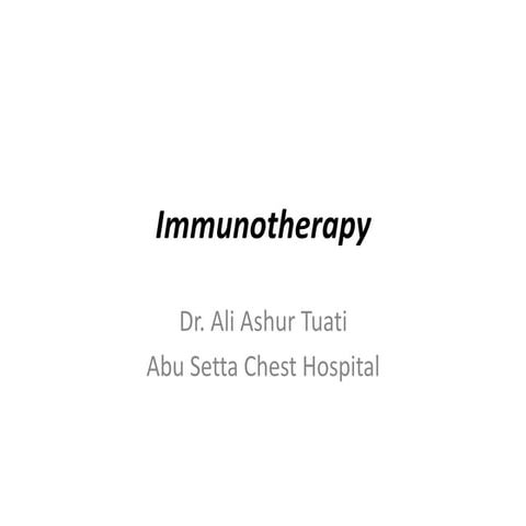 Immunotherapy workshop