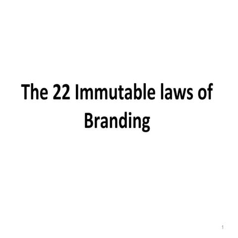 Immutable laws of branding