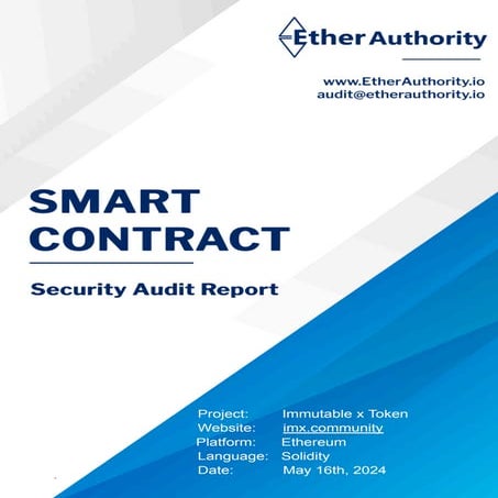Immutable x Token – Smart Contract Security Audit Report by ...