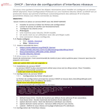 Mise en place de service DHCP sous Ubuntu