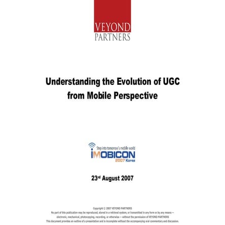 Understanding the Evolution of UGCfrom Mobile Perspective