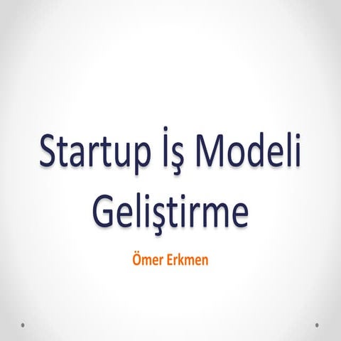 Startup İş Modeli Geliştirme