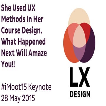 #iMoot15 keynote: She Used UX Methods In Her Course Design. What Happened Nex...