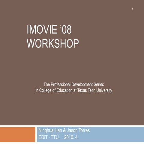 Imovie workshop 2010.4